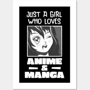 Just A Girl Who Loves Anime And Manga Cute Fan Posters and Art